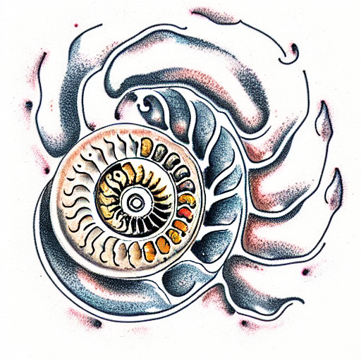 Ammonite Fossil  tattoo design idea