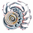 Ammonite Fossil  tattoo design idea