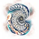 Ammonite Fossil  tattoo design idea