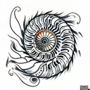 Ammonite Fossil  tattoo design idea