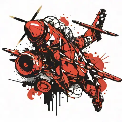 super tucano trash polka style tattoo design idea