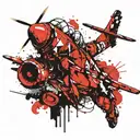 super tucano trash polka style tattoo design idea