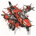 super tucano trash polka style tattoo design idea