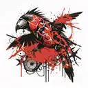 super tucano trash polka style tattoo design idea