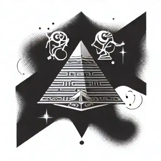 Isis Tattoo with pyramid and other egypt Symbols  tattoo design idea