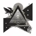 Isis Tattoo with pyramid and other egypt Symbols  tattoo design idea