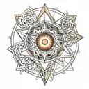 sacred geometry trippy tattoo design idea