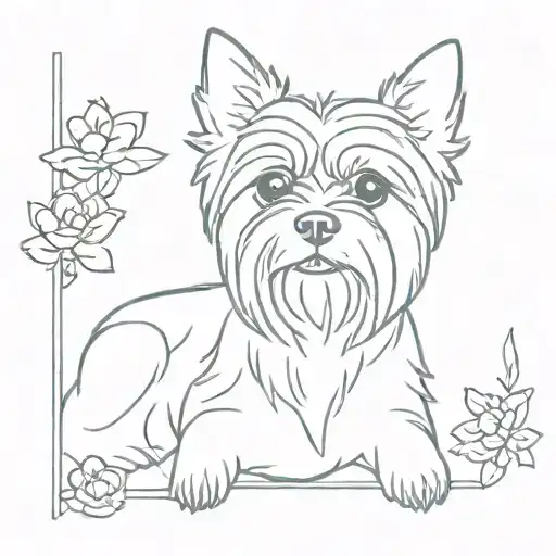 memorial tattoo for a yorkshire terrier names Benji tattoo design idea