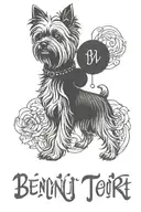 Memorial Tattoo for a Yorkshire Terrier  with the name Benji  tattoo design idea