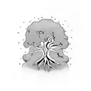 A tree with roots forming the word 'Sobriety' and branches with positive affirmations tattoo design idea