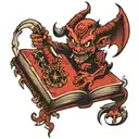 devil's book tattoo design idea