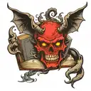 devil's book tattoo design idea