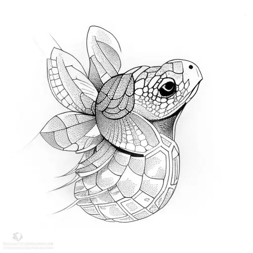 magnolia bird cage turtle  tattoo design idea
