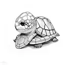 bird cage turtle  tattoo design idea