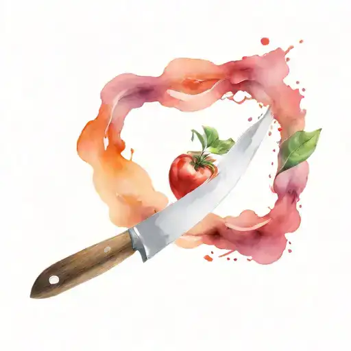 chef knife tattoo design idea