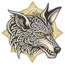 celtic wolf head tattoo design idea