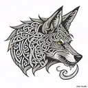 celtic wolf head tattoo design idea