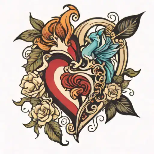 j and s in a heart shape   tattoo design idea