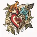 j and s in a heart shape   tattoo design idea