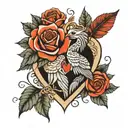 j and s in a heart shape   tattoo design idea