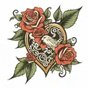 j and s in a heart shape   tattoo design idea