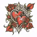 j and s in a heart shape   tattoo design idea
