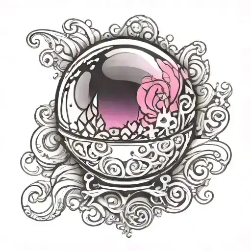 Crystal ball with the words tattoo design idea
