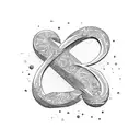 Infinity sign with letters "P", "A" and "J"  tattoo design idea