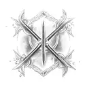 2x2 trident with water tattoo design idea