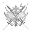 2x2 trident with water tattoo design idea