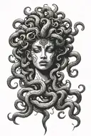 beautiful evil Medusa tattoo design idea