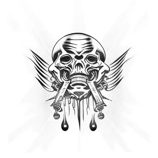 memento mori korn style font tattoo design idea