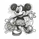 Mickey Mouse graffiti style tattoo tattoo design idea