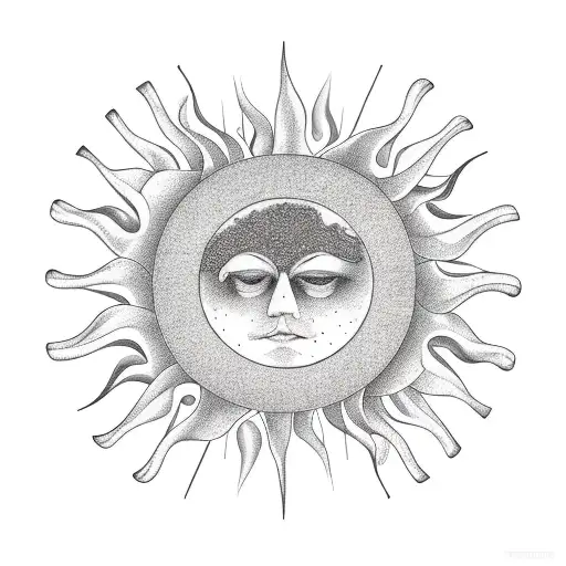 helios and sun tattoo design idea