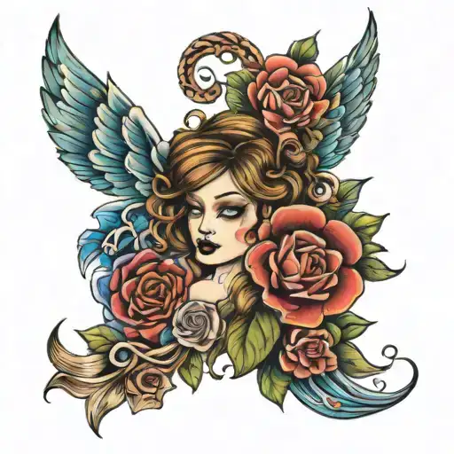 memeorial of hippy crafty mom tribute tattoo design idea
