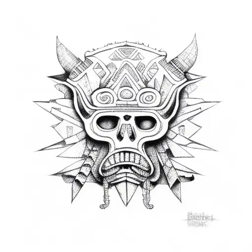 mayan rainforest tattoo design idea