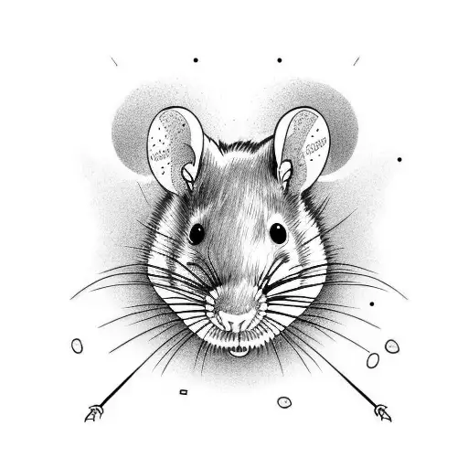 rat holding a light bulb in its paws tattoo design idea