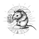 rat with a burning light bulb tattoo design idea