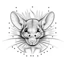 rat with a burning light bulb tattoo design idea
