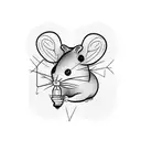 rat with a burning light bulb tattoo design idea