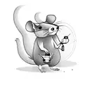 rat holding a light bulb in its paws tattoo design idea