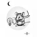rat holding a light bulb in its paws tattoo design idea