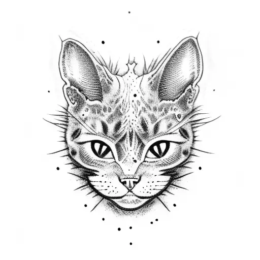 Zombie cat tattoo design idea