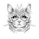 Zombie cat tattoo design idea