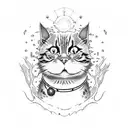 Zombie cat tattoo design idea