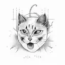 Zombie cat tattoo design idea