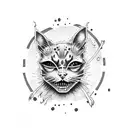 Zombie cat tattoo design idea