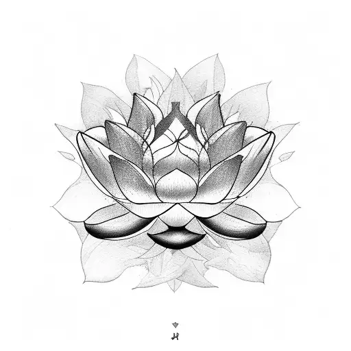 two cardinals with lotus flowers  tattoo design idea