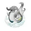 gangster platypus in dripping hood tattoo design idea