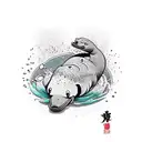 gangster platypus in dripping hood tattoo design idea